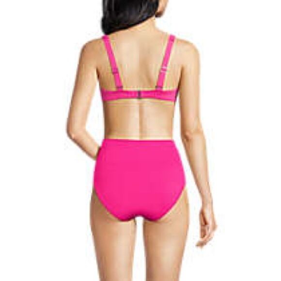 Land's End Twist Front Bikini top underwire adjustable straps Prism Pink Various - Picture 3 of 10